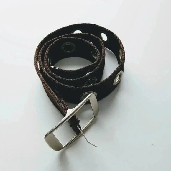 Canvas Belt 39" Rivets Green Military Look - Picture 3 of 5